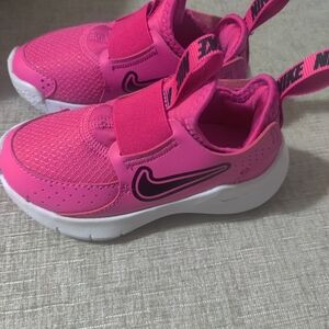 Nike Kids Bright Pink Slip-On Sneakers with Black Swoosh